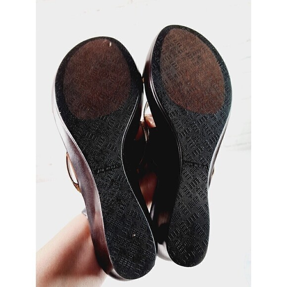 Italian Shoemakers Slip On Open Toe Size 10M Bronze Tone Colors Sandals - Picture 7 of 7